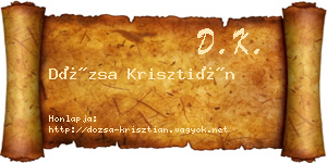 Dózsa Krisztián névjegykártya