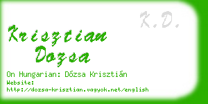 krisztian dozsa business card
