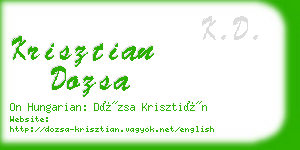 krisztian dozsa business card